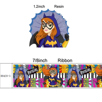 

printed cartoon grosgrain ribbon and resin sets 7/8inch 50yard ribbon and 50pcs resin 1 sets REB125