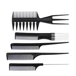 10 Стиль черный парикмахерские гребень антистатические для стрижки волос гребни Detangle прямые Pro инструмент для укладки