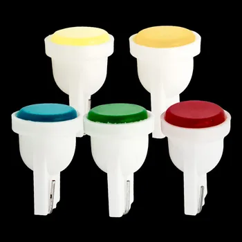 

10pcs Ceramic Car Interior COB LED T10 W5W Wedge Door Instrument Side Bulb Lamp Car Light Blue/Green/red/Yellow/White Source 12V