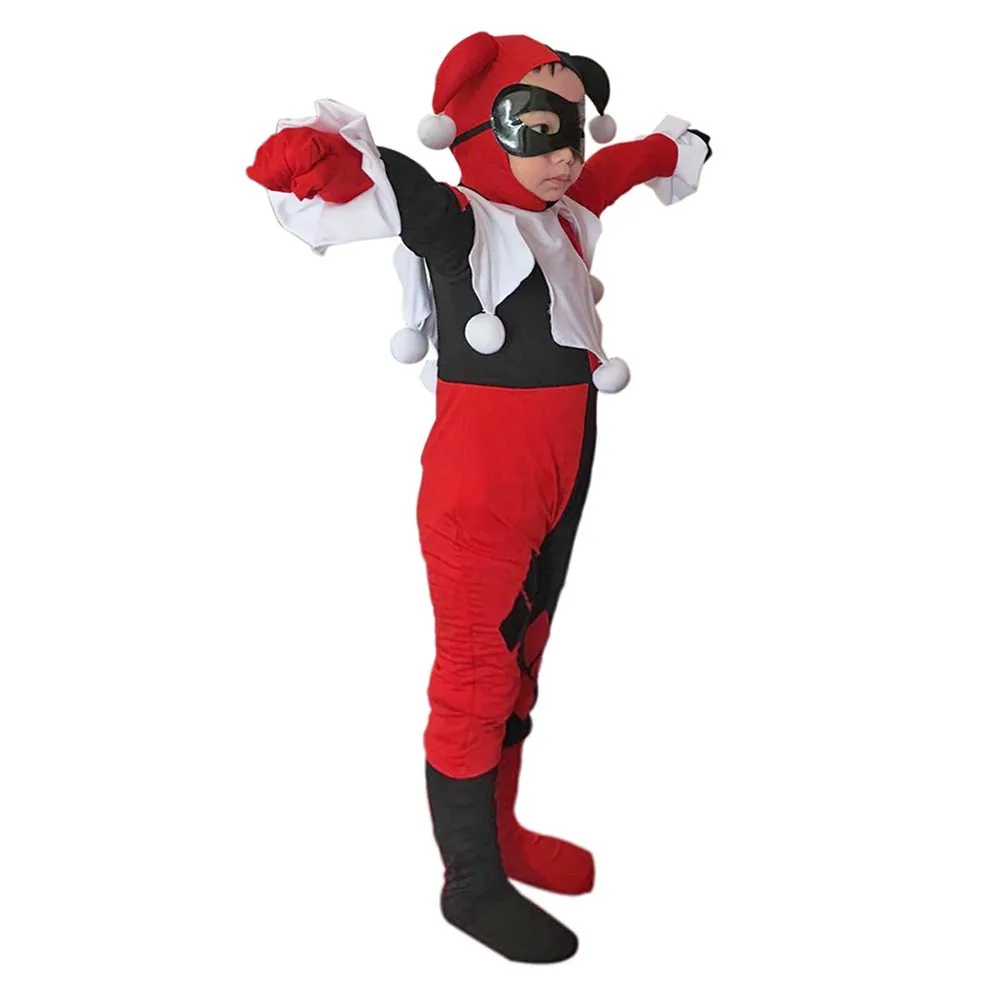 Детский костюм Харли Куинн джокер девушка косплей полный боди Аркхэм город костюмы супергероя Хэллоуин нарядное платье для детей