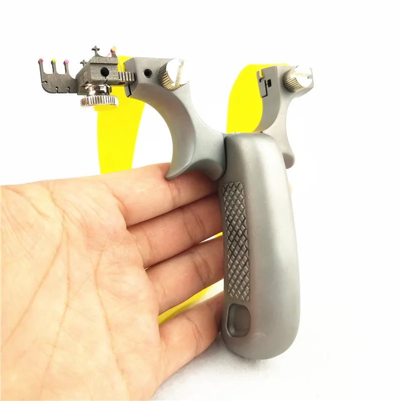 

Hunting Flat Leather Slingshot Wholesale Stainless Steel 440 Wire Cutting Quick Installation Rubber Band Titanium Alloy Sight
