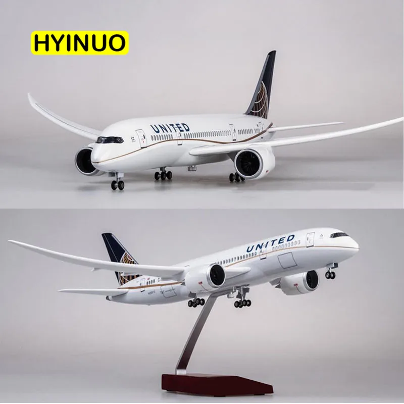 

1/130 Scale 43cm Airplane Boeing B787 Dreamliner Aircraft American United Airlines Model Light Wheel Diecast Plastic Resin Plane