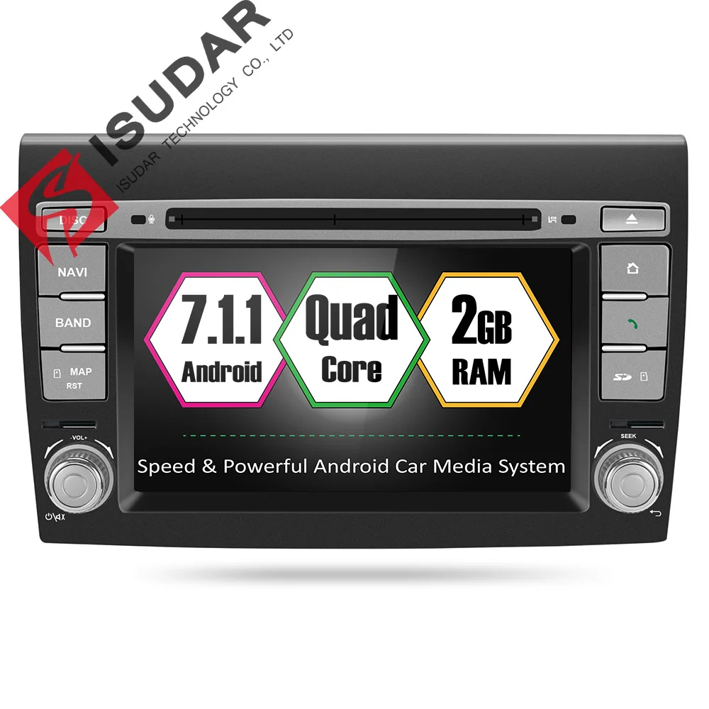 Isudar font b Car b font Multimedia player Android 7 1 1 GPS 2 Din Autoradio