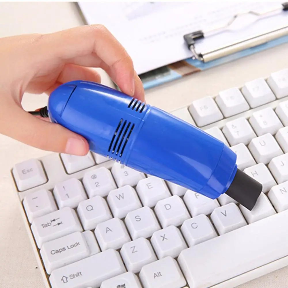 Blue Мини-компьютер пылесос USB клавиатура очиститель ПК ЩЕТКА для ноутбука пылеочиститель комплект Вакуумный Очиститель компьютера чистящие инструменты - Цвет: Blue