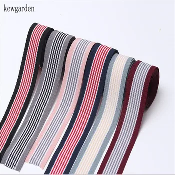 

Kewgarden Stripe knitting Satin Ribbons DIY Bowknot Ribbon 16mm 25mm 38mm Handmade Tape Accessories Gift Bouquet Ribbon 10 Yards