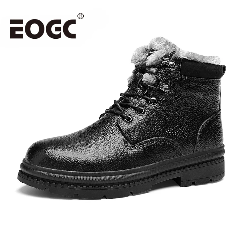 

Size 38-48 Men snow boots Genuine Leather Men Boots High Quality Men Shoes Warmest Winter Shoes Men Winter Ankle Boots Shoes