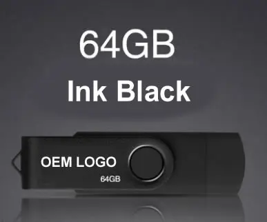 Черный DHL: 100 шт 64 Гб OTG usb флэш-накопитель с гравировкой логотипа - Цвет: Черный
