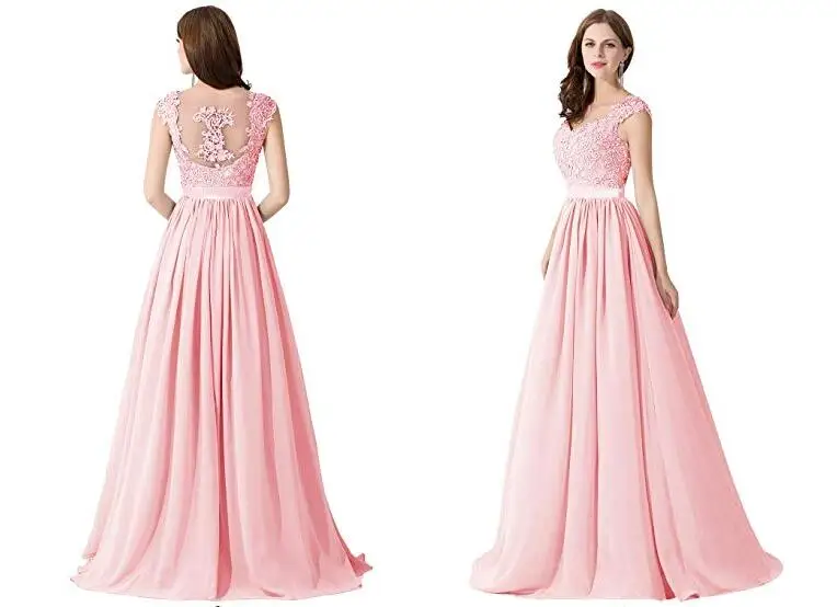 

Cheap V-Neck Evening Dresses 2019 Lace Appliques Party Long Dress Formal Gowns