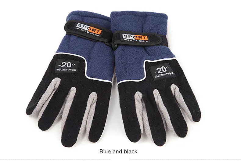 Зимние Перчатки походные теплый флис Термальность лыжные перчатки Для мужчин полный палец перчатки спортивные Мотоциклетные Перчатки