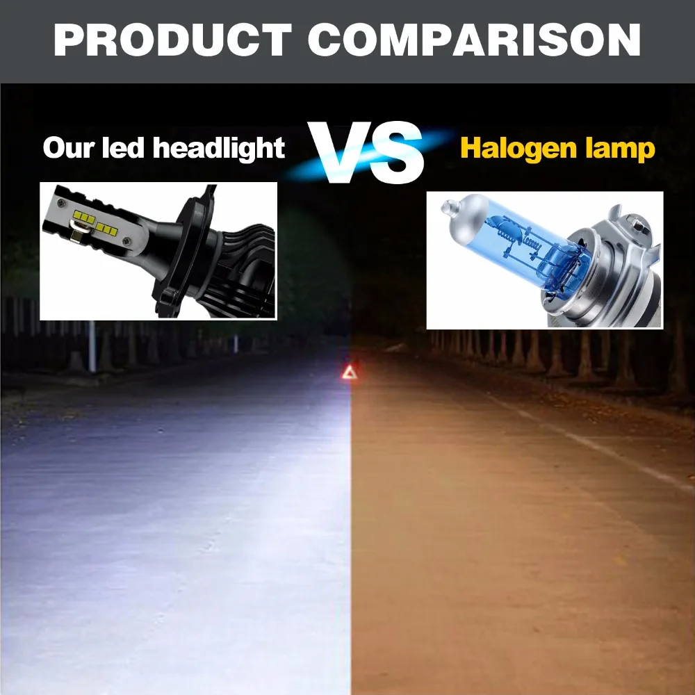 Geetans мини H4 H7 светодиодный Новейший автомобильный фонарь H1 H11 H3 H27 880 H13 9005 лампа CSP чипы 50 Вт 7600lm(1 комплект) ED