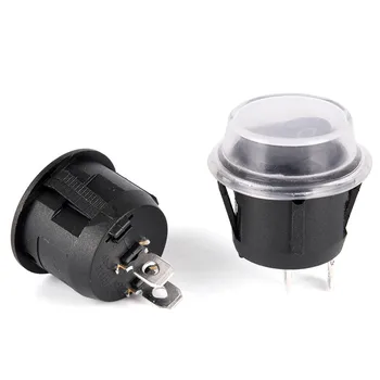 

5 x KCD1-2 Round Black 2 Pin SPST ON-OFF Rocker Boat Switch 12V Snap + Waterproof Coat