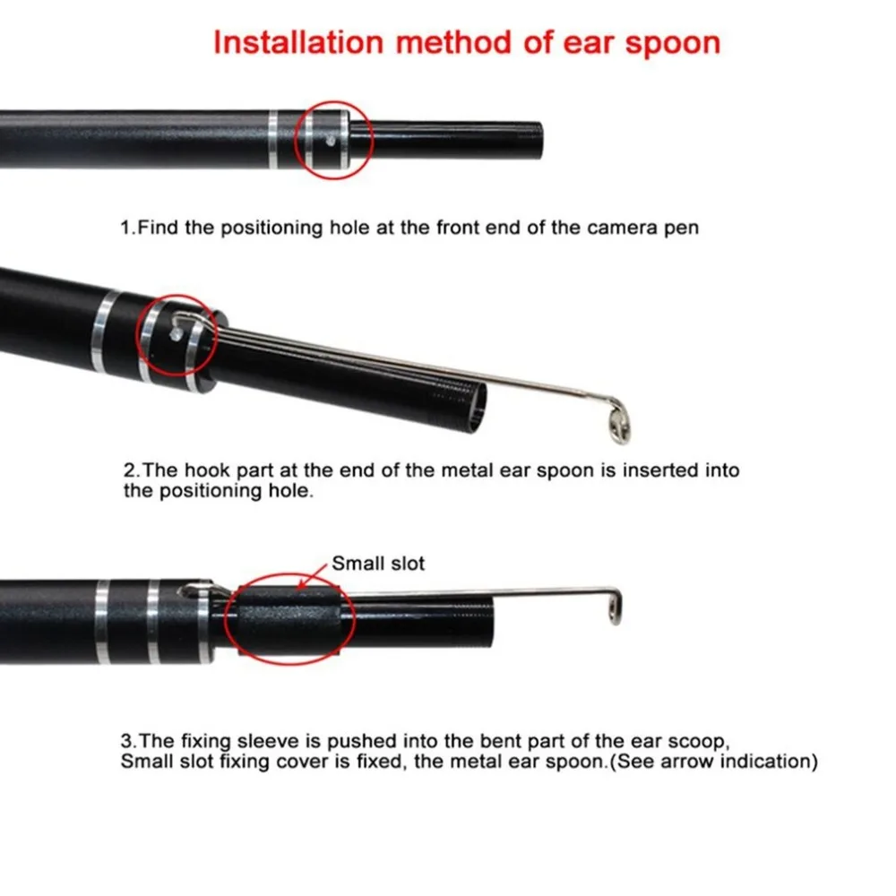 Международная упаковка) USB Ear Cleaning Endoscope HD визуальная ложка многофункциональная с камерой светящаяся Ушная Ухо Уход за ушами