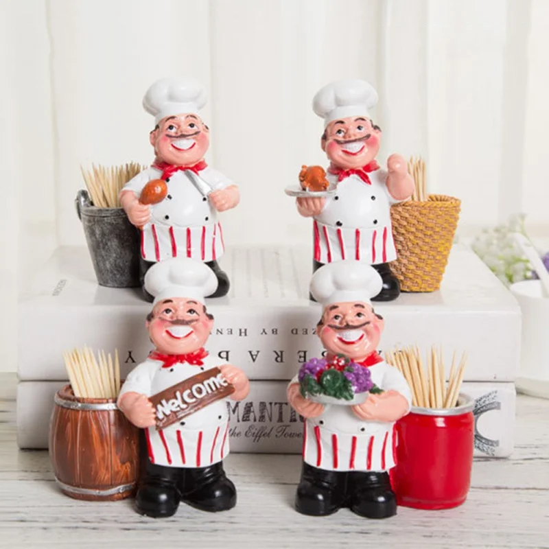 

Resin Decorative Cook Toothpick Holder For Restaurant Home Decorations Accessories Chef Toothpick Holdercard Holder Figurines