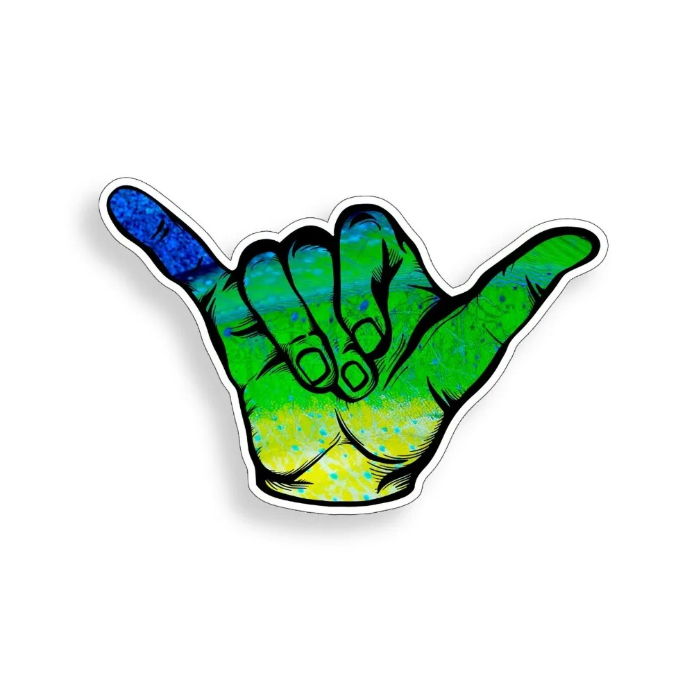 

Mahi Shaka Hang Loose Sticker Cup Cooler Fish Pattern Car Window Bumper Decal