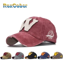 RoxCober потертая хлопковая бейсбольная кепка с буквой W, бейсболка, кепка s Bone casquette, шляпа бренда Gorra hombre, облегающая Кепка для мужчин, головные уборы 4003