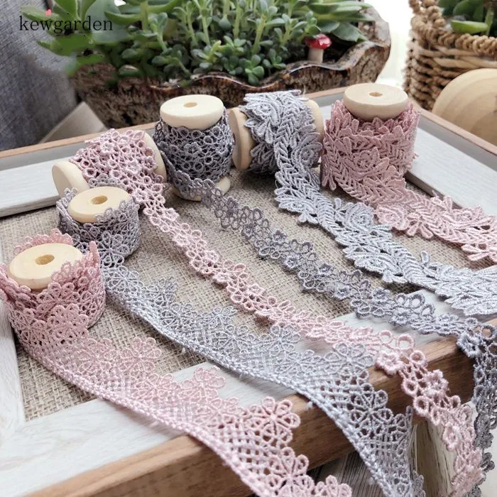 Kewgarden Hollow Jacquard Water Soluble Hollow Lace Handmade Tape DIY Clothing Dress Laciness Ribbon Webbing 2 Meters