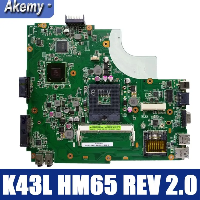 Amazoon K43L Материнская плата ноутбука HM65 REV 2 0 для k84l x44h x84h k43l K43LY Тесты материнская 100%