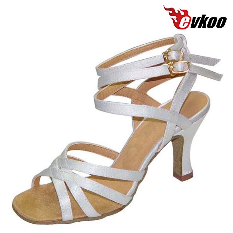 Evkoo/Женская Профессиональная Обувь для танцев; Цвет черный, хаки; пять цветов; высота каблука 7 см; атласная или искусственная кожа; Evkoo-141