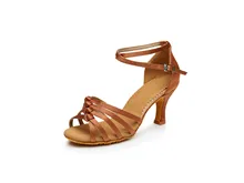 2017 Novo estilo de mulheres Sexy sapatos de dança de Cetim Latina/Salão De Baile para meninas de salto Alto Sapatos de Dança