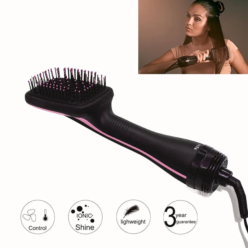 1 PC Professional 2 in 1 Lonising Paddle Brush Hair Dryer Women Salon