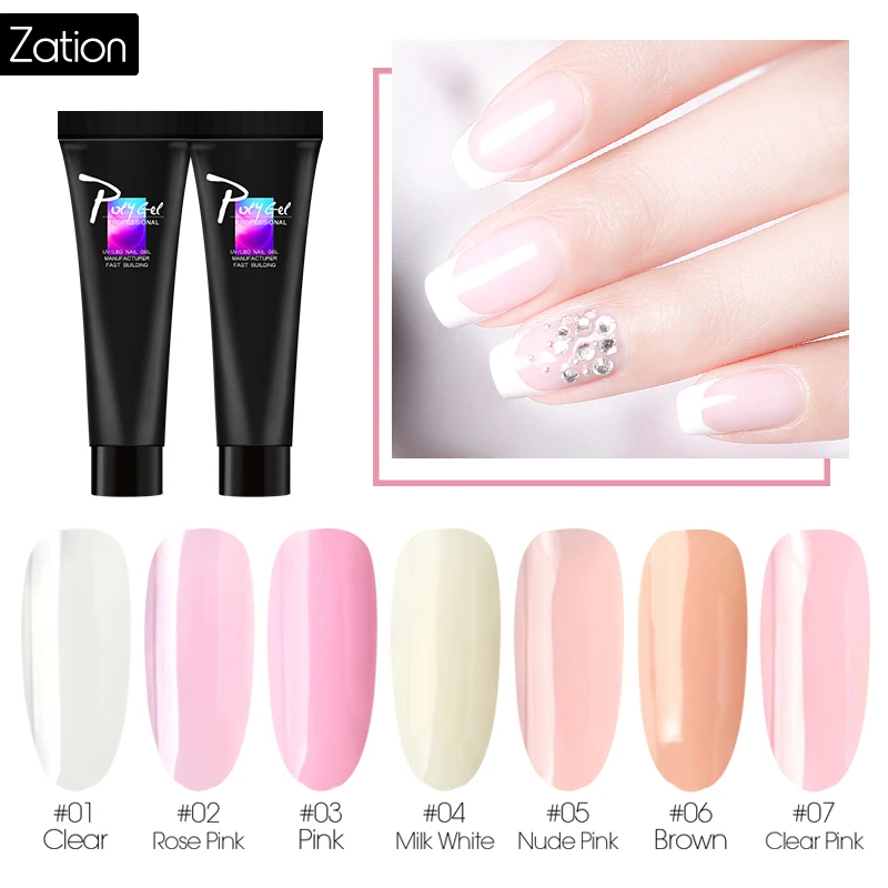 

Zation Nail Extension Gel 9 Colors PolyGel UV Gel Polish Forms for Nail Extension Nail Art Varnish French Camouflage Acrylic Gel