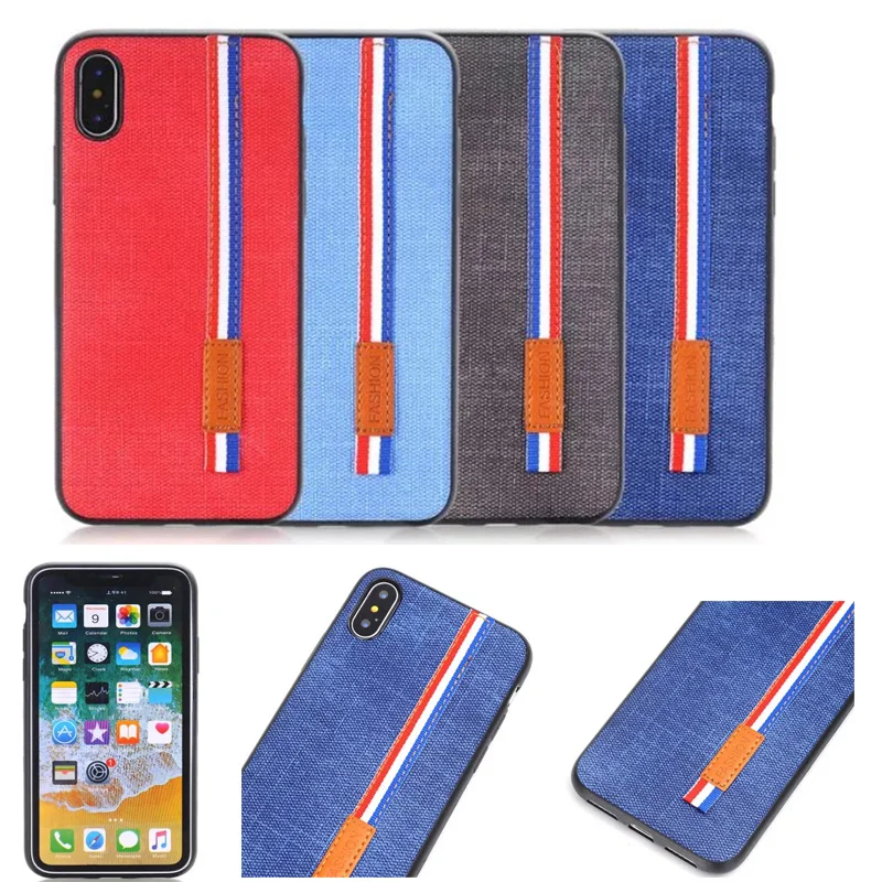 

4 color business cowboy PU handphone case For Apple iphone X 8 7 6 same paragraph Lanyard phone case For iphone 8plus 7P cover