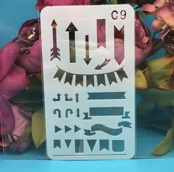 A6 флаг стрелка DIY наслоения Трафареты настенная живопись записки окраска тиснение украшение для альбома Бумага шаблон