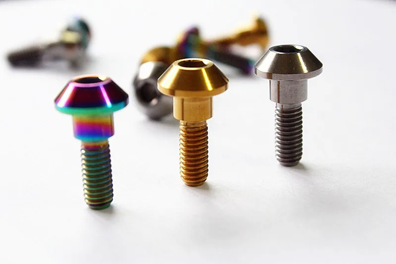 

6 pcs Ti Bolt M6x20 DIY Titanium step bolts for Yamaha Brake Gold Multiple color Truss Head Hexagon Socket Ti screws Ti fastener