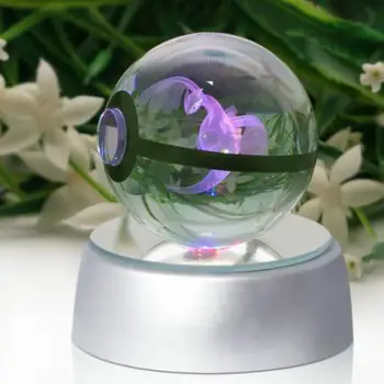 

Super Dragon Pokemon Crystal Table Lamps Diameter 5cm Glass Ball Pokemon 5v Desk Lamp Toy For Decorative Gifts