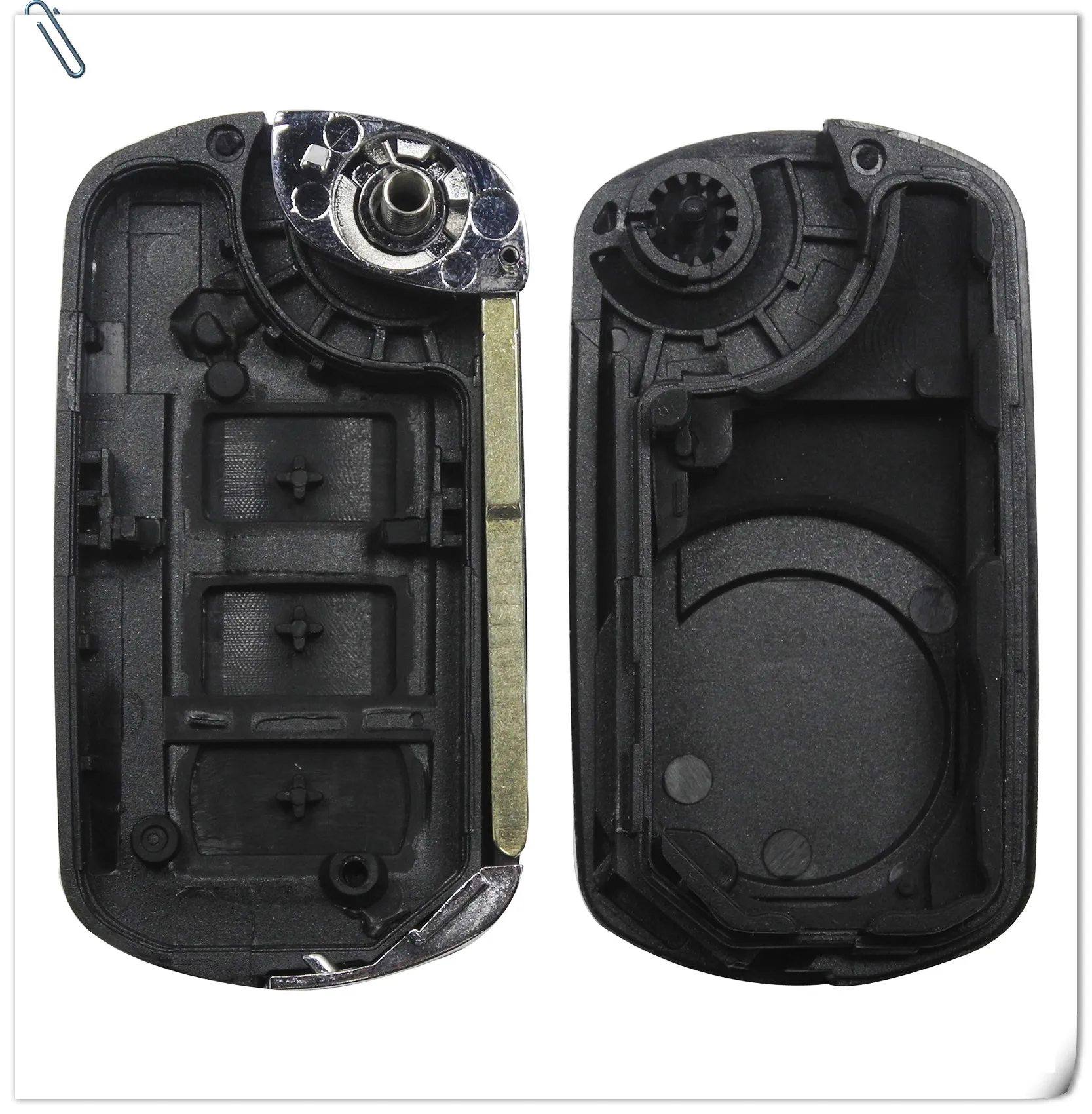 Keyforkess 315Mhz Flip Remote Car Key Shell Fob 3 pulsante per LAND ROVER Range Rover Sport LR3 Discovery Cut/Uncut HU101 Blade - HTB1758aKbGYBuNjy0Foq6AiBFXaT