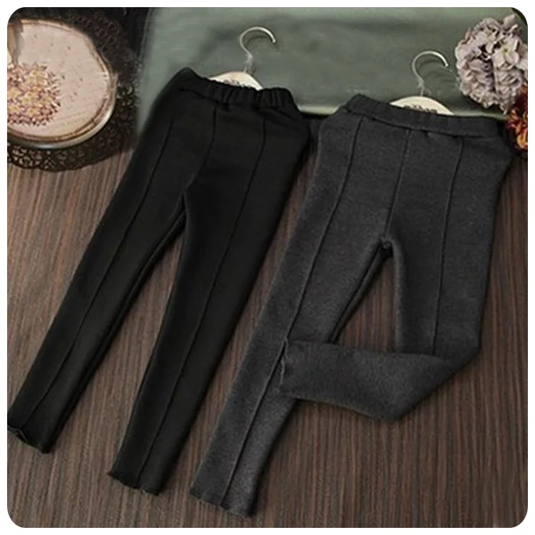 

Autumn and winter girls plus velvet legging pants 2019 children's clothing child stereo all-match elastic skinny pants