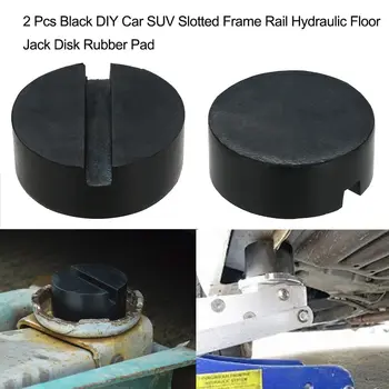 

2 Pcs Black DIY Car SUV Slotted Frame Rail Hydraulic Floor Jack Disk Rubber Pad