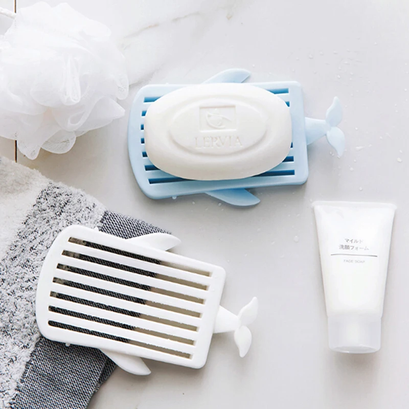 

1 Pcs whale Soap Dish Portable Soap Dishes Soap Container Bathroom Accessories Travel Home Plastic Soap Box
