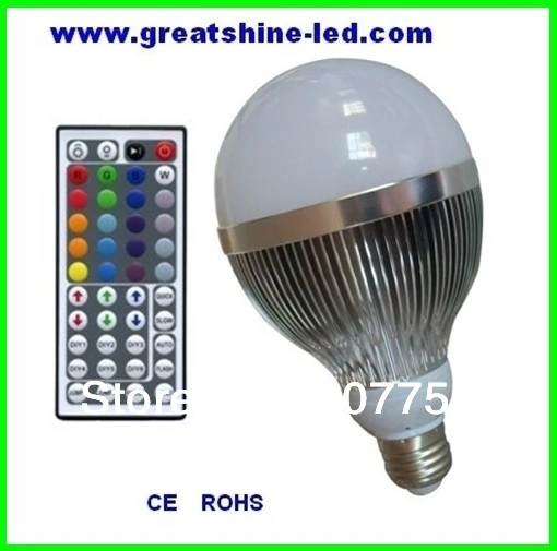 

AC85V/265V 44key  IR remote RGB 12X1W  E27 led  bulb  used for dining halls and KTVs
