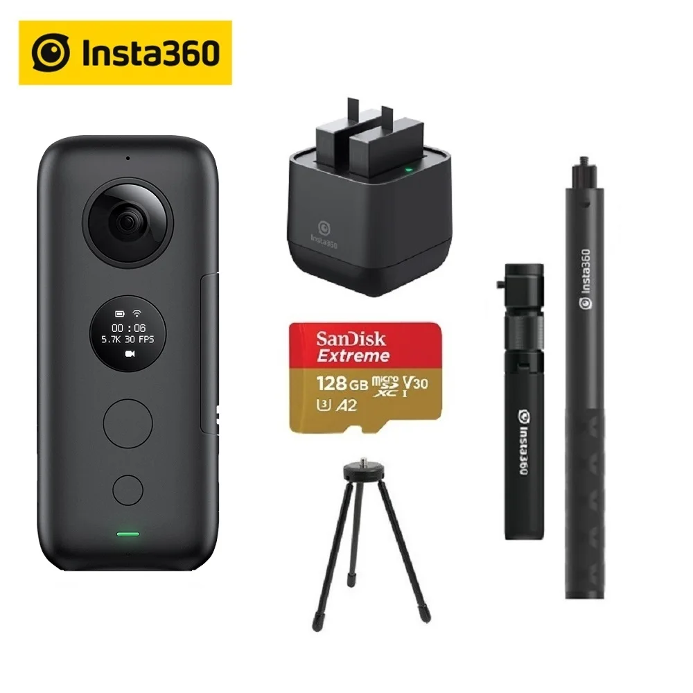 

Insta360 ONE X Action Camera VR Insta 360 Panoramic Camera For IPhone & Android 5.7K Video 18MP Photo Battery Charger Bundle