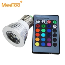 3 Вт RGB лампа, 16 цветов, меняющаяся, 110 В, 220 В, волшебная сцена, диджейские дискотечные огни, диммируемая светодиодная лампада, ИК-контроллер в E27, E14, GU10, MR16