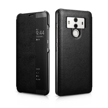 

Smart Flip Case Huawei Mate 10 Pro Luxury Genuine Leather View Display Awake/ Sleep On/ OFF Flip Cover For Huawei Mate 10 Cases