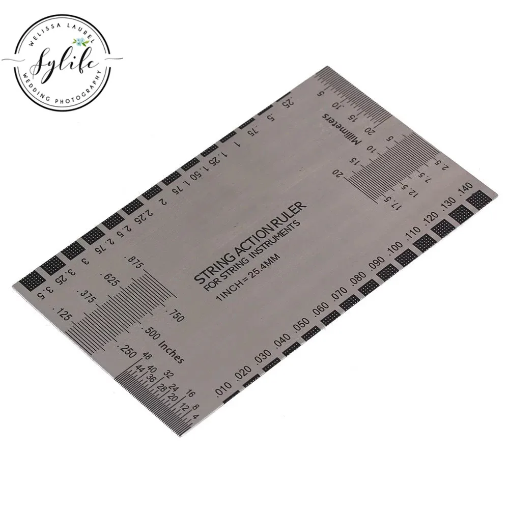Guitar Bass String Action Gauge Ruler Guide Setup Measuring Silverin
