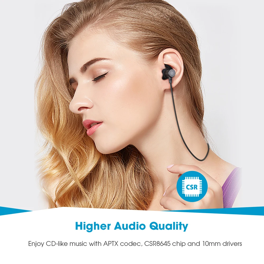 Беспроводные Bluetooth наушники SoundPEATS Super Bass водонепроницаемые IPX6 с микрофоном для