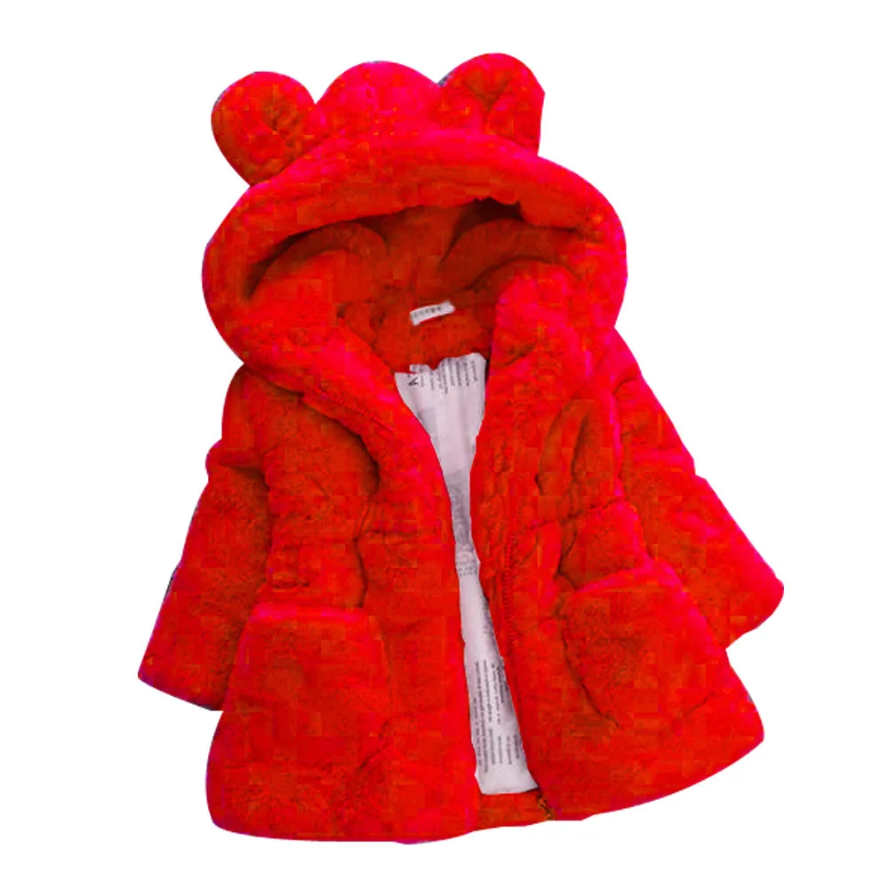 Пальто для малышей; парки с милыми заячьими ушками; зимняя одежда; парки с кроликом для малышей; Верхняя одежда с капюшоном для малышей; теплая одежда для детей; SPT21 - Цвет: RD