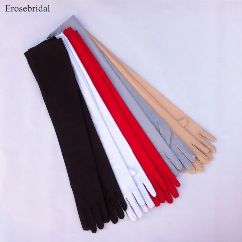 

2018 Autumn New Long Wedding Gloves 6 Color Finger Bridal Gloves Soft Spandex Material One Size In Stock 48 Hours Shipping