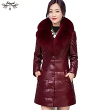 Большие размеры 6XL Зимний пуховик Женская куртка-парка Искусственная кожа куртка зимняя куртка-пуховик теплая плотная Куртка Верхняя одежда для девочек