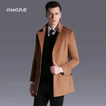 

CHAOJUE Brand Male Single Breasted Wool Coat 2018 Autumn/Winter Simple Causal Business Woolen Coats uk Mens Fashion Overcoat