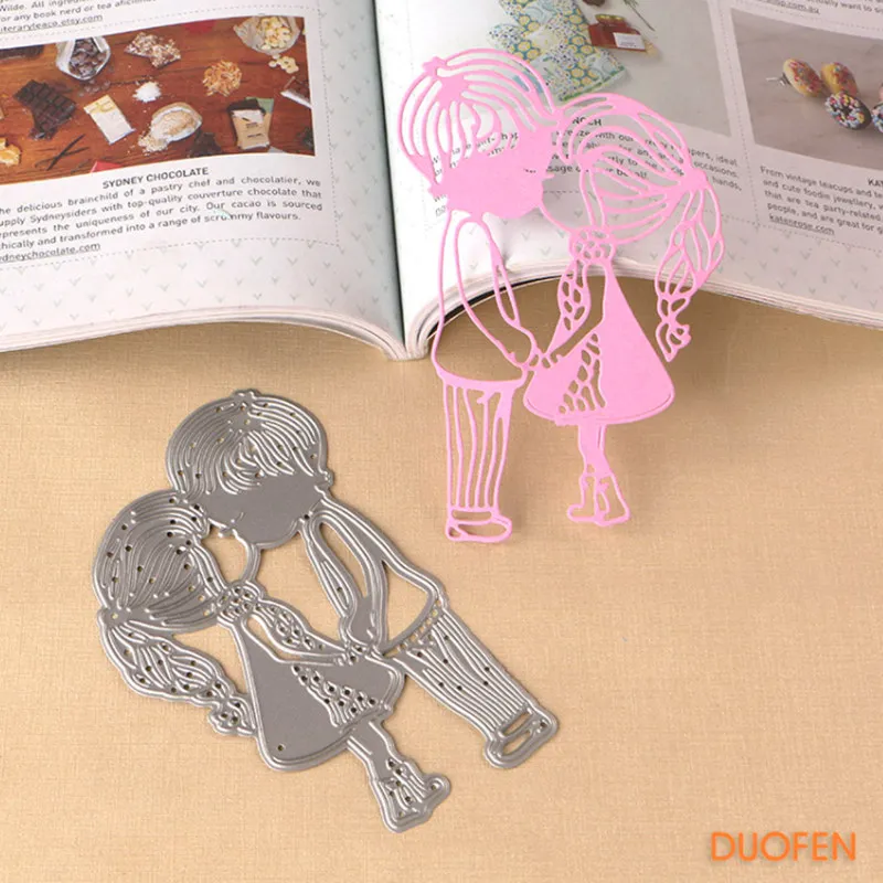 

DUOFEN 2018 New boy and girl metal Cutting Dies Stencils for DIY Scrapbooking stamping Die Cuts Paper Cards craft knurling dies