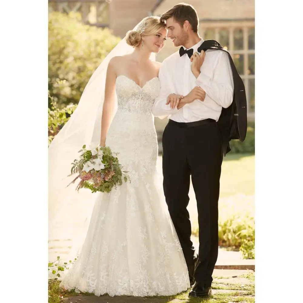 

New Arrival Elegant Mermaid Wedding Dress Exquisite Lace Appliques Fit And Flare Sweetheart Beaded Boho Bridal Gowns
