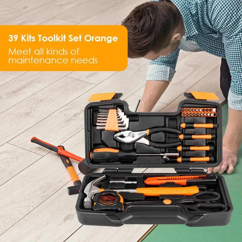 

39pcs Precision Screwdrivers Driver Bit Hammer Set Toolkit Set Household Repair Hand Tool Kit with Plastic Toolbox Storage Case