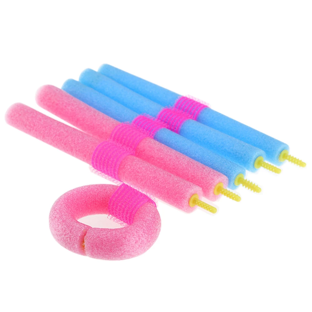12Pcs/set Soft Foam Anion Bendy Hair Rollers Curlers Cling Sponge Hair