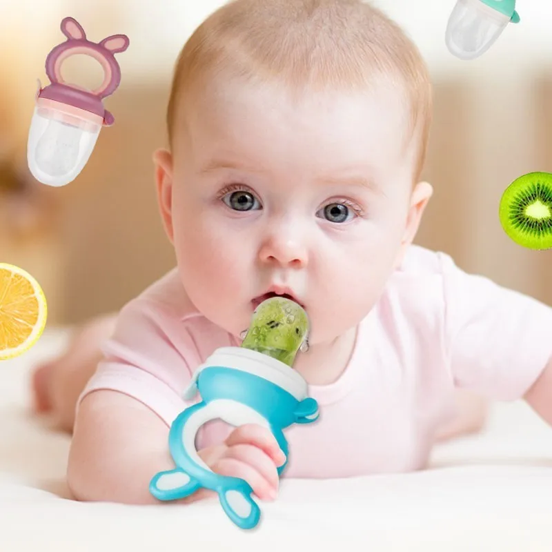 10 pcs/lot Portable Infant Food Baby Nipple Feeder Silicone Pacifier Fruits Feeding Supplies Soother Nipples Soft Baby Feeding