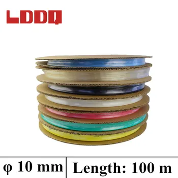 

LDDQ 100m*10mm Heat shrink tubing2:1 Heat Shrink Tube Tubing 600&1000V Low pressure Heat sleeve Cable Sleeve termoretractil