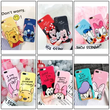 

50pcs/lot Cartoon Characters Funny Phone Case For iPhone11pro Xs max 8plus XR 6s 7p Glossy Soft TPU Back Cover Shell Protection